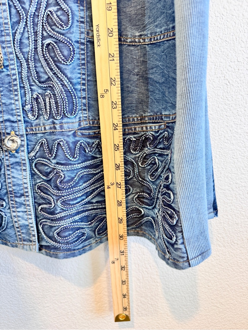Parsley & Sage XL Denim Vest Embroidered Western Cowgirl Artsy Festival Boho J79 - Picture 8 of 10